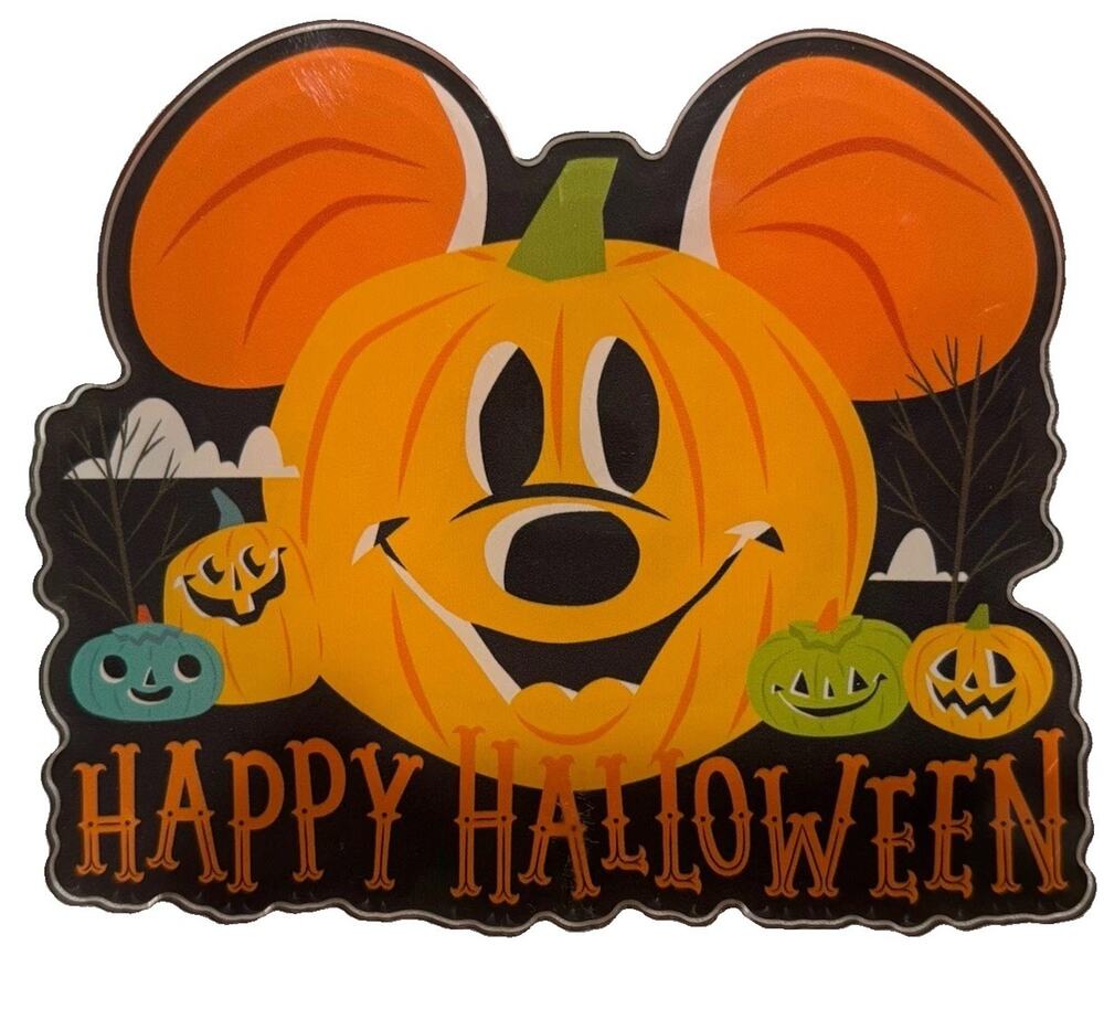 Disney Magnet Mickey Mouse Halloween Pumpkin Décor Orange Black